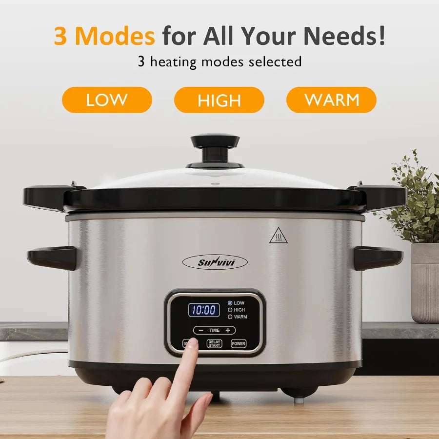 4qt Programmable Slow Cooker with Locking Lid