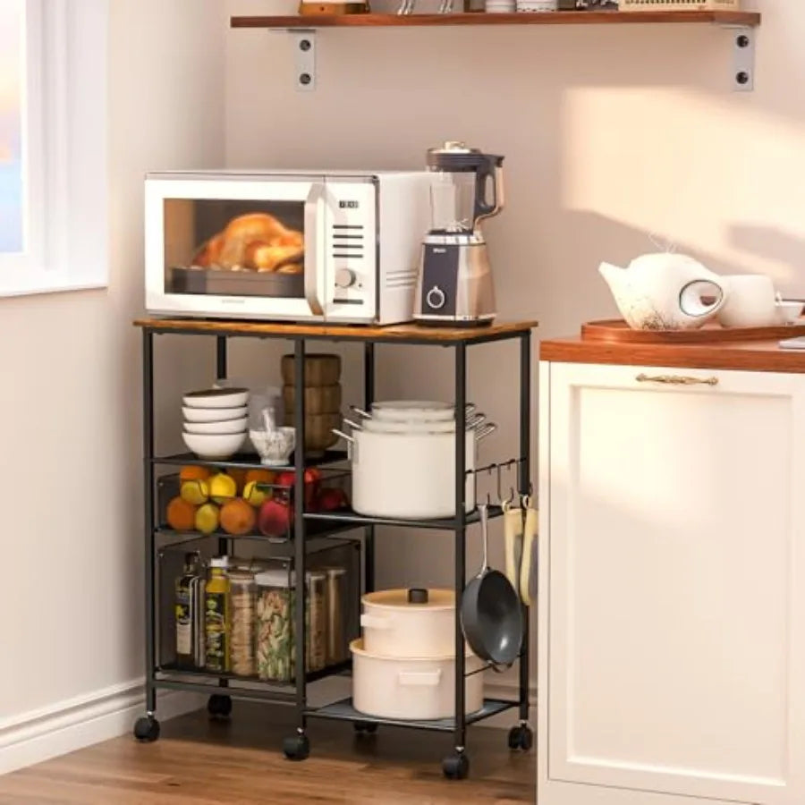 Rolling Microwave/Storage/Drawers, cart