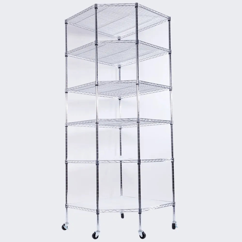6-Layer Chrome-Plated Polygonal Corner Shelf