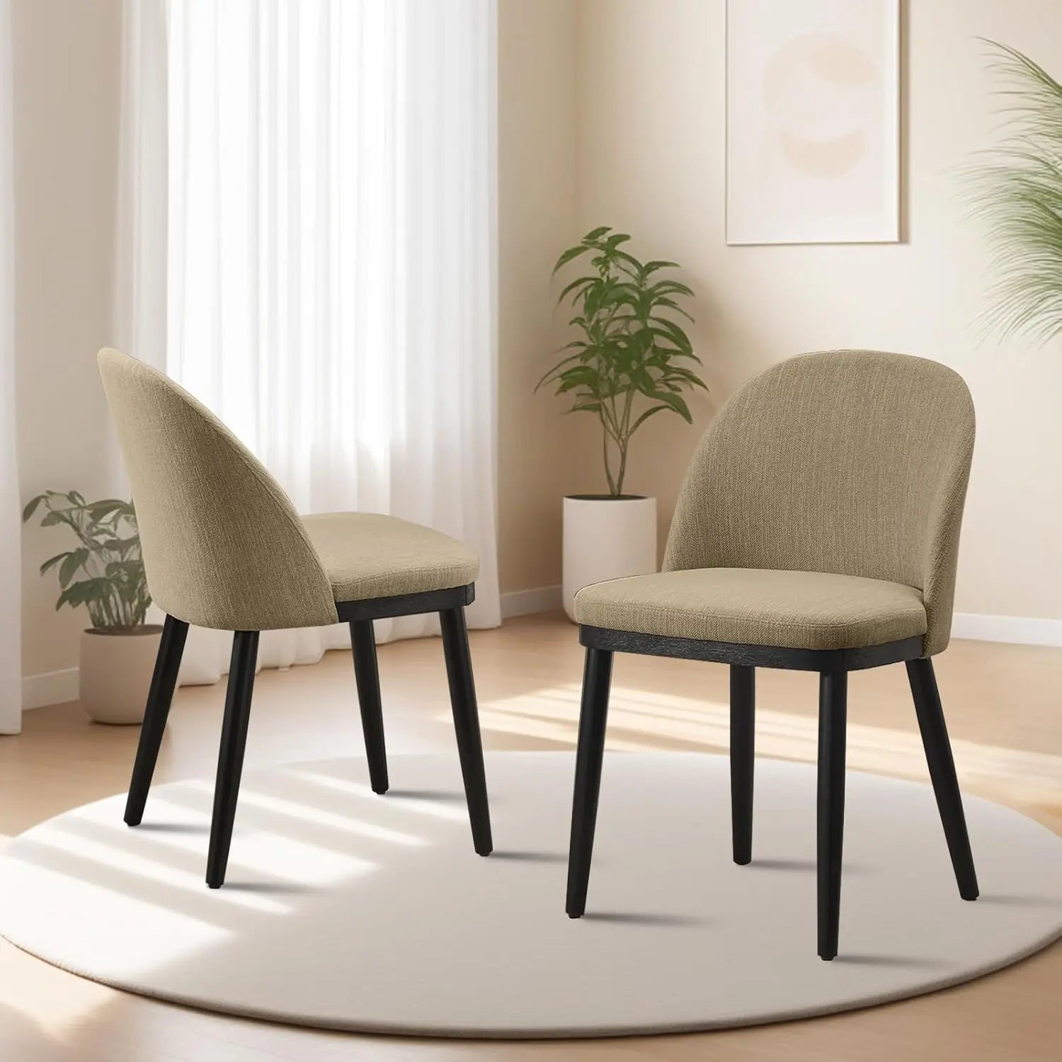 2 Modern Linen Upholstered
