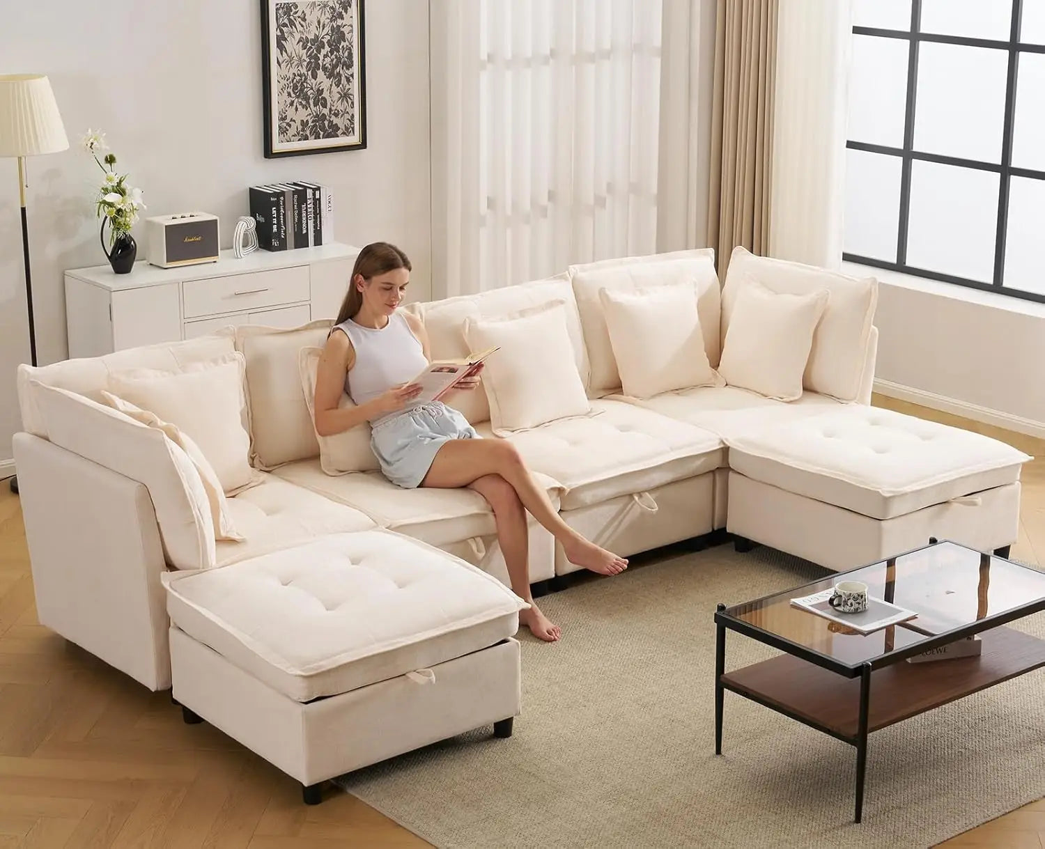 133'' Modular Sectional U-Shaped