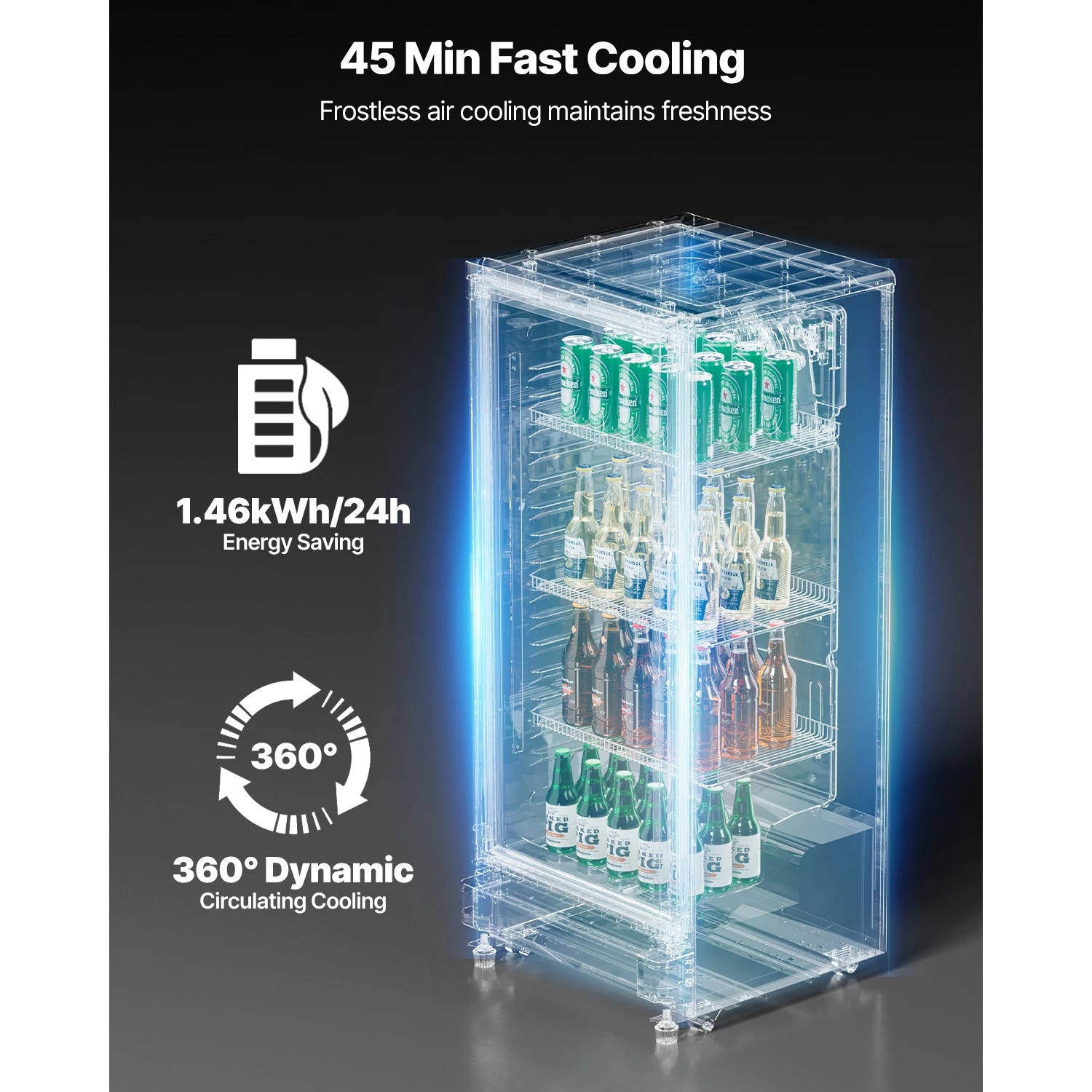 Commercial Merchandiser Refrigerator Glass Door Display