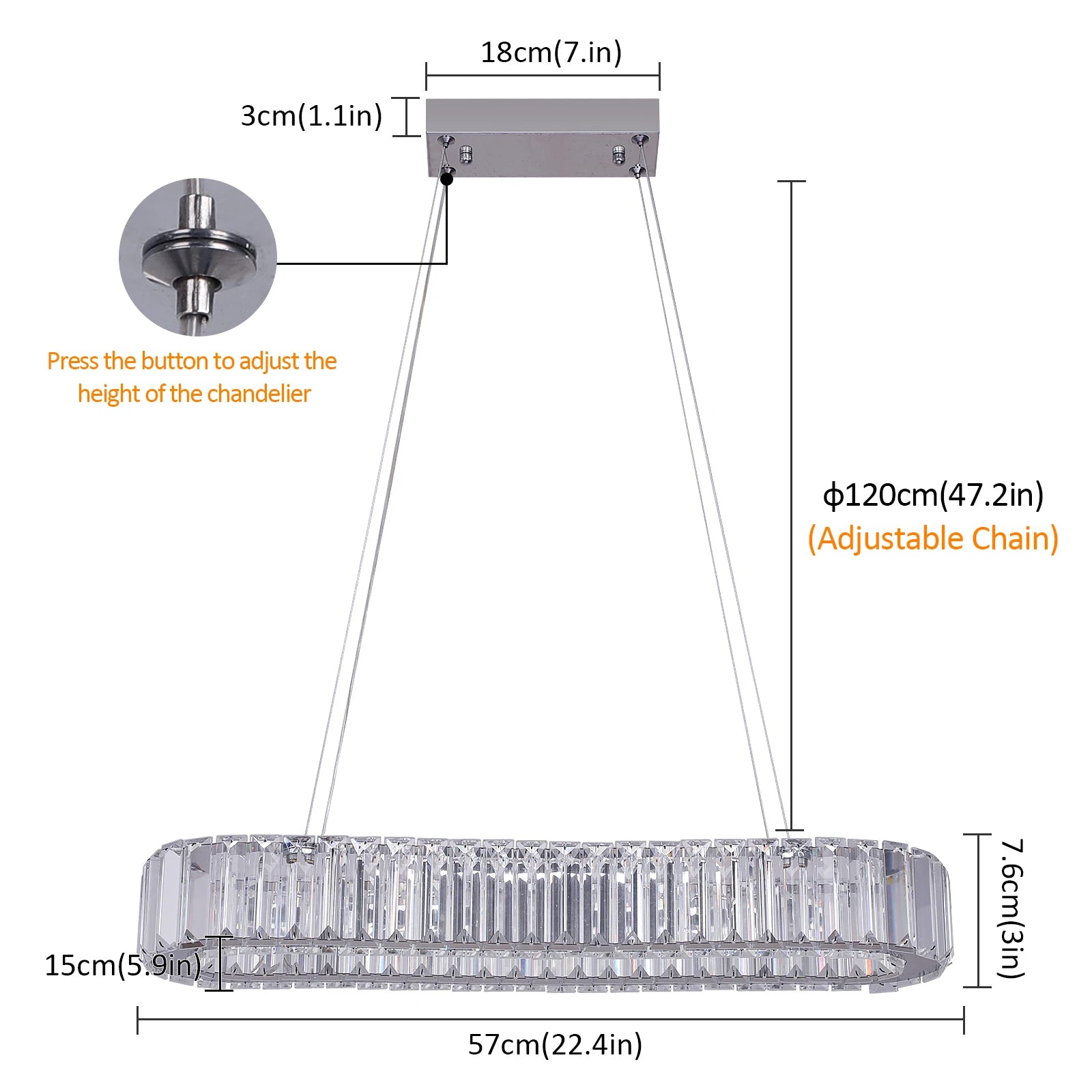 Modern LED Oval Chandelier