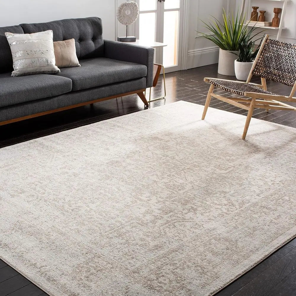 9x12 Ivory/Taupe, Distressed