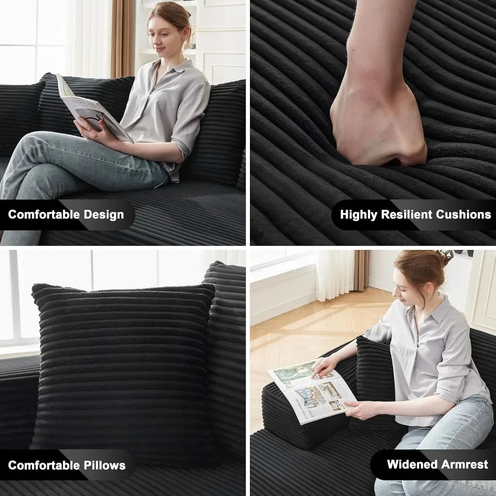 110” Cloud Sectional Couch Boneless