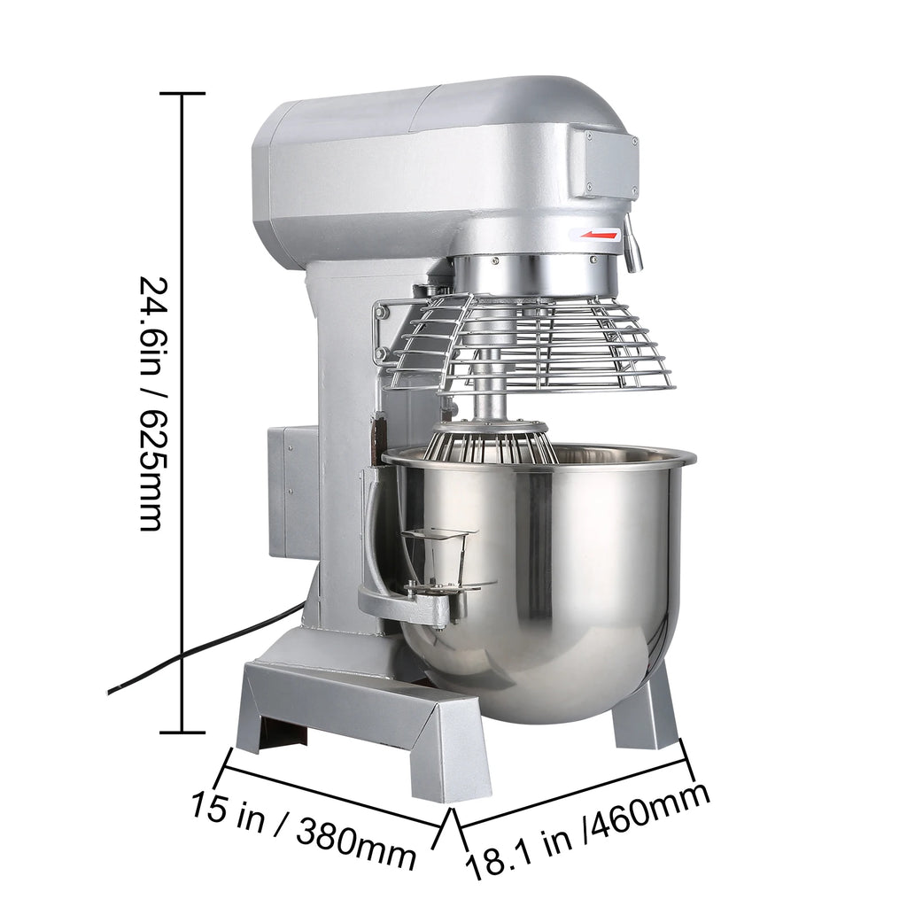 Commercial Food Mixer 10Qt 450W 3 Speeds Adjustable
