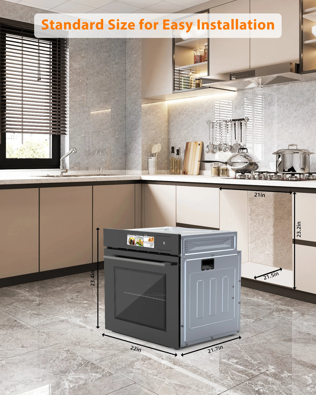 2.5 CF Built-in Electric Wall Oven 8 Cooking Modes