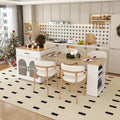 80" Island w/Extendable Marble-Grain to Outlet Rolling