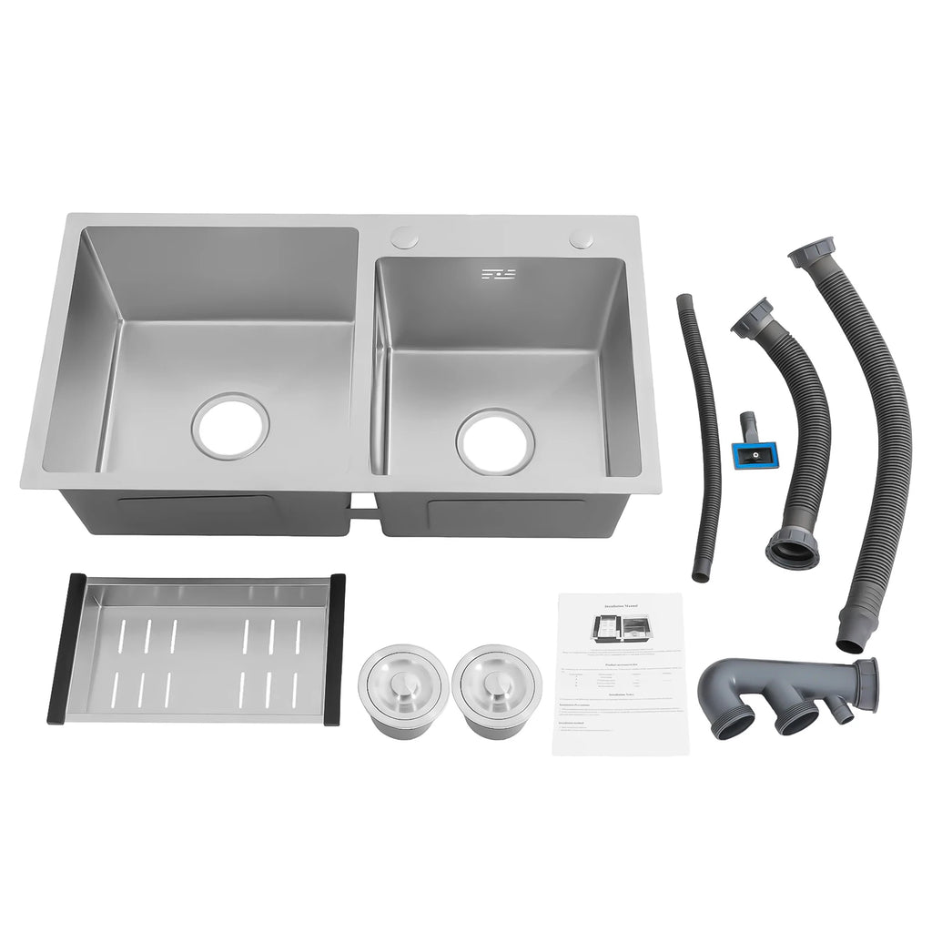 Sturdy Stainless Large Capacity Double Bowl
