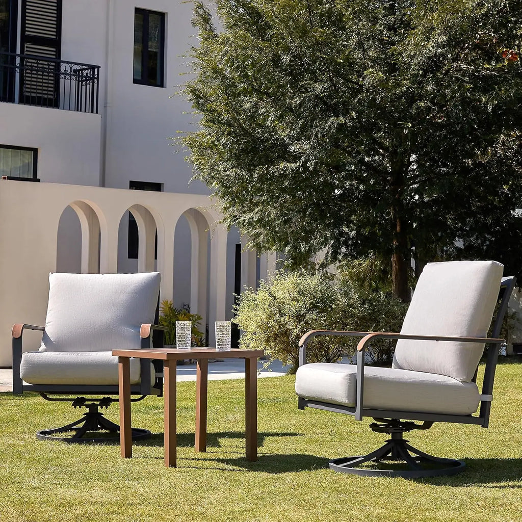 3 Piece Bistro Set Rocking Chairs