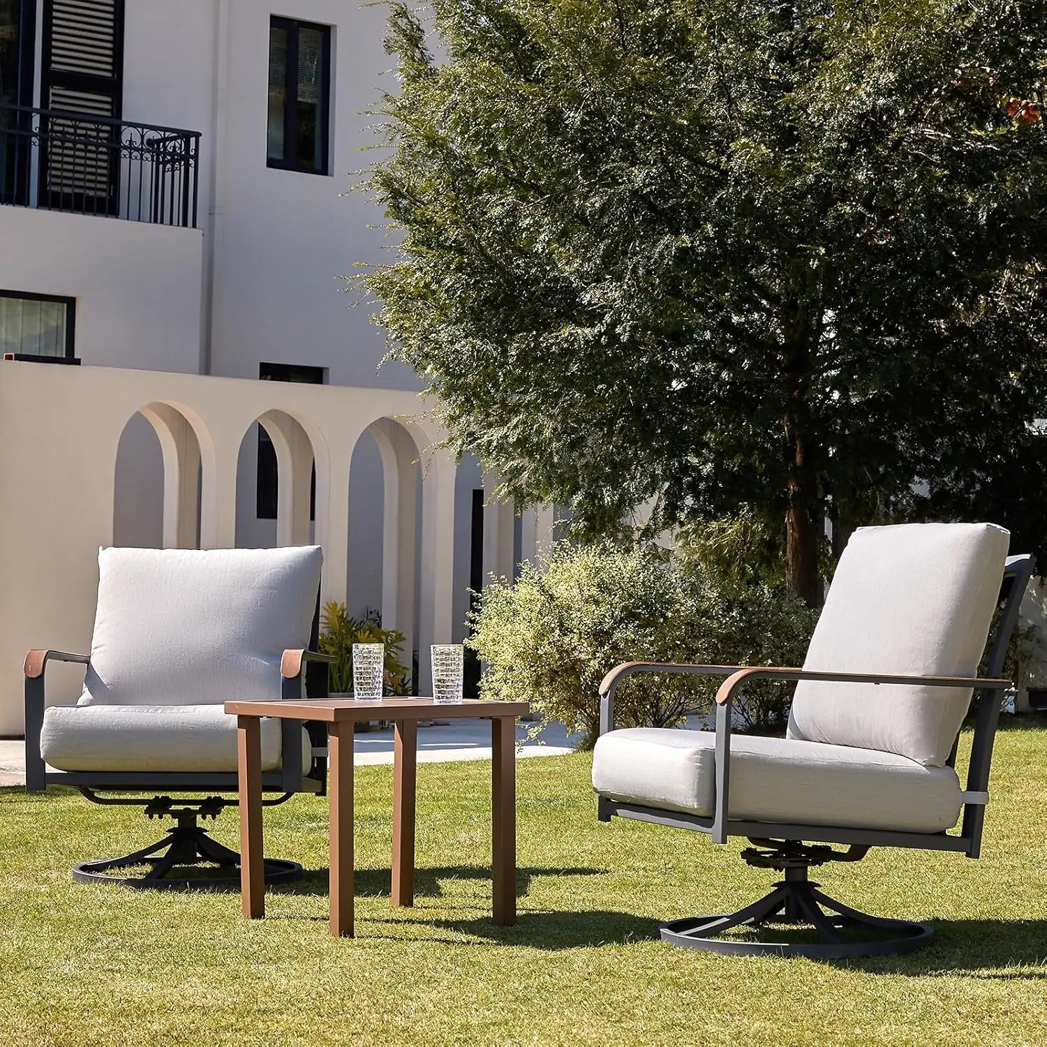 3 Piece Bistro Set Rocking Chairs
