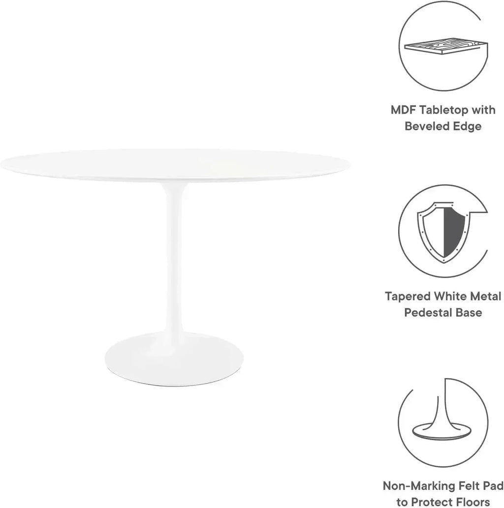 48" Mid-Century Modern Oval Top Pedestal