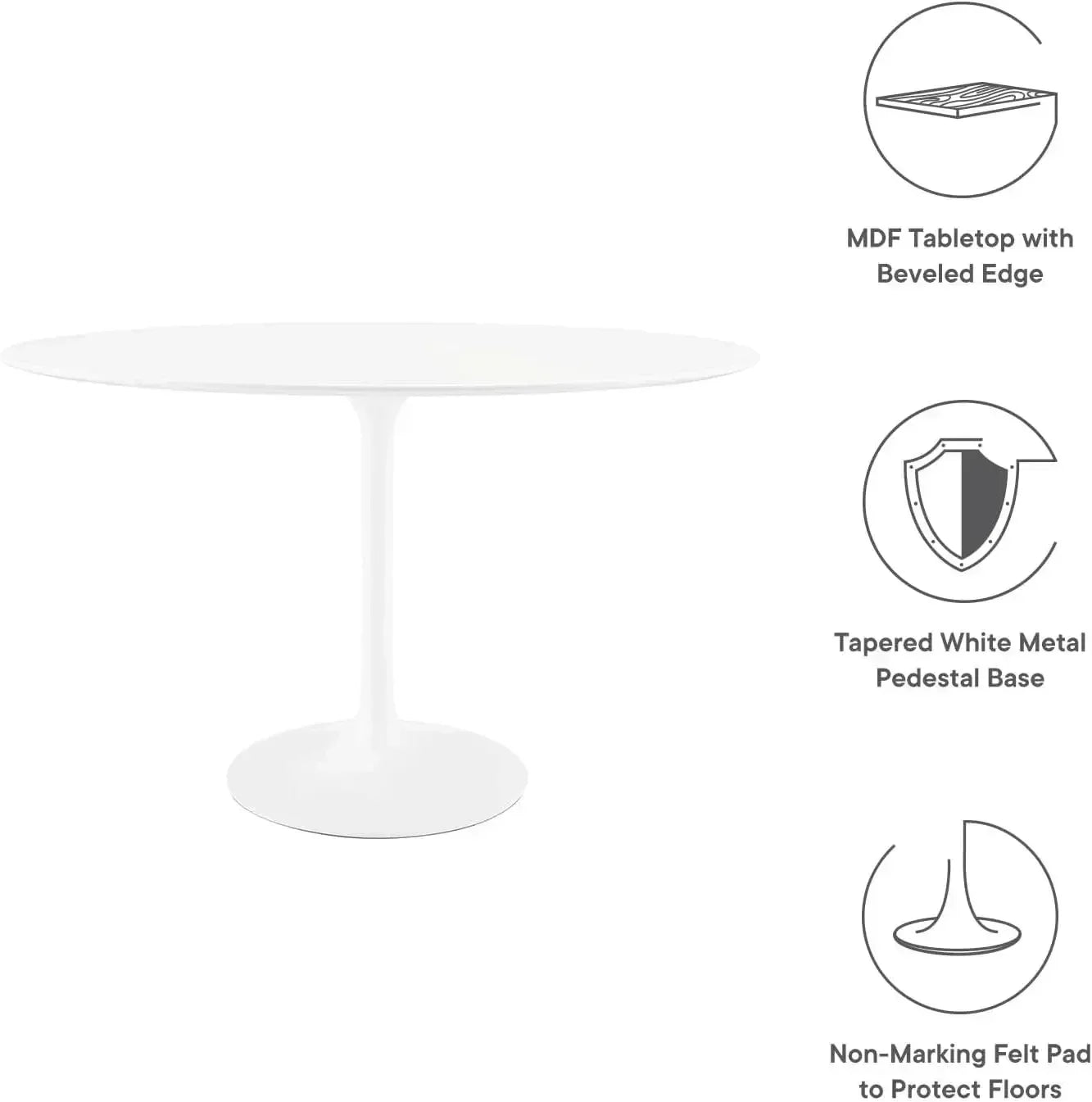 48" Mid-Century Modern Oval Top Pedestal