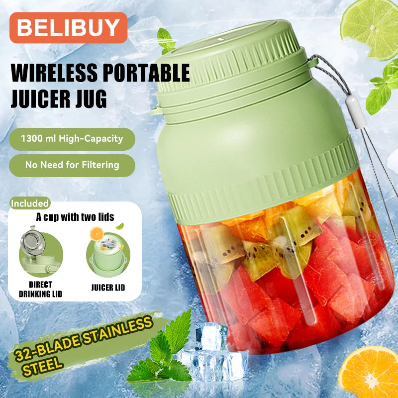 500/1300ML Electric Juicer Cup 6 Blades Blender