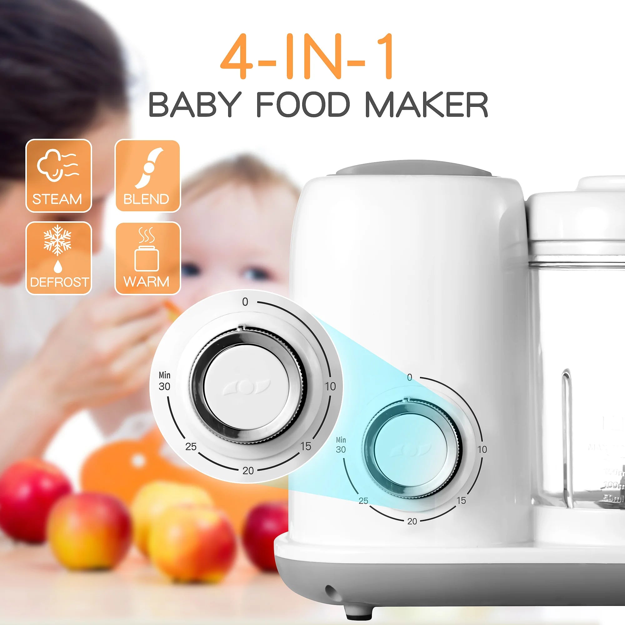 Baby Food Maker, 4 in 1 Baby Food Processor/Steamer