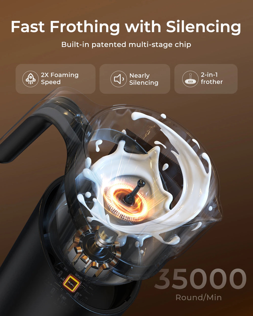 Milk Frother and Steamer 8-in-1 Electric