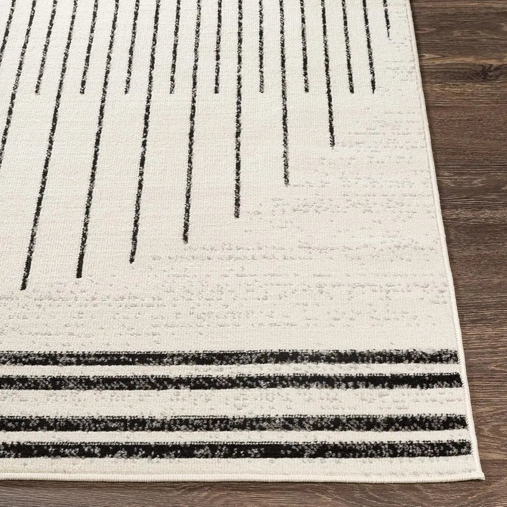 6'&'x7'9" Modern Geometric Black/Ivory