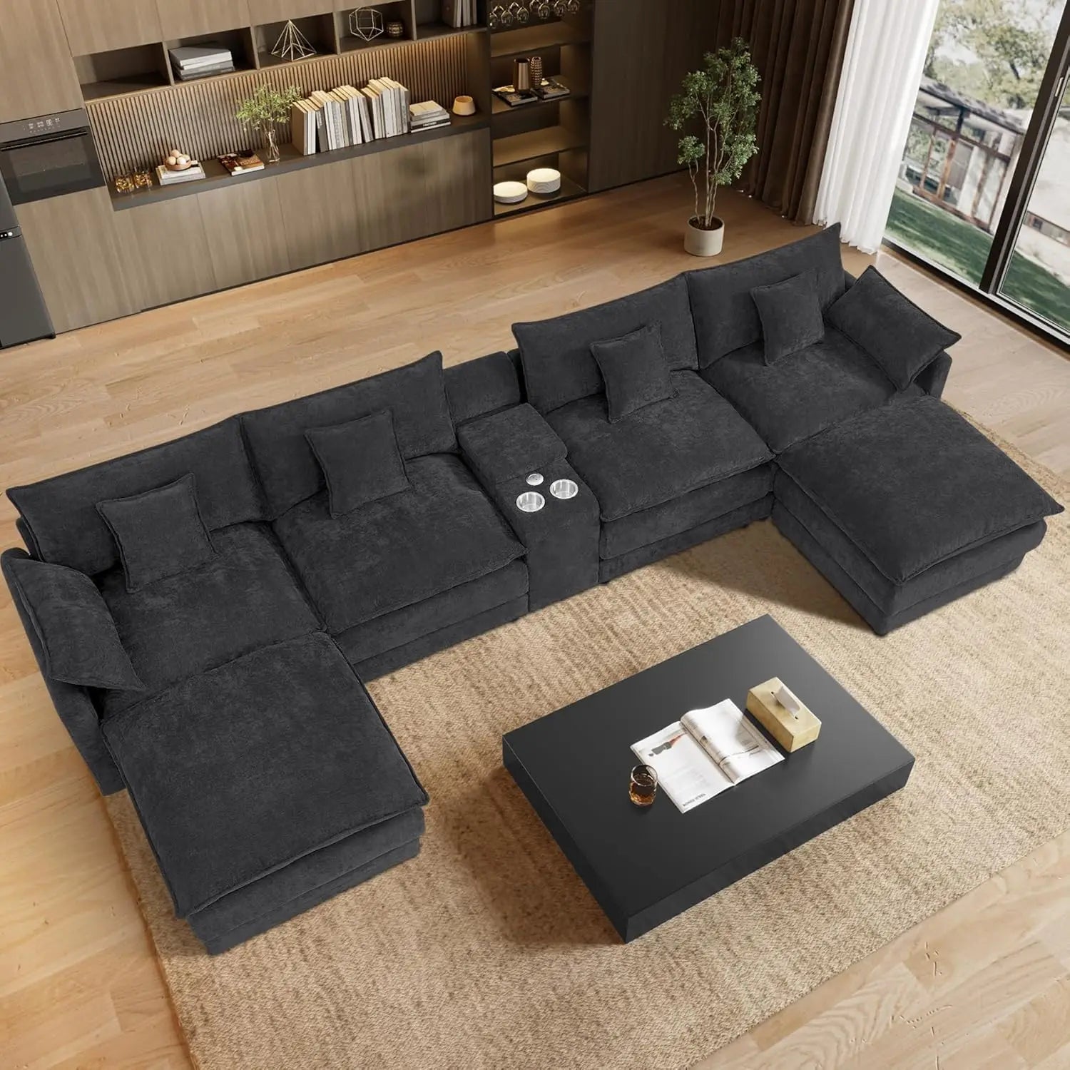 145" U Shaped Cloud Couch Sectional