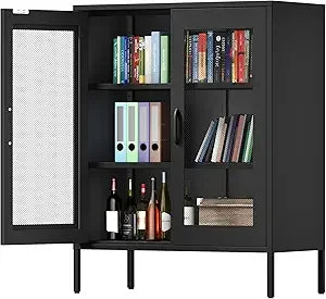 Orange Metal Accent Cabinet