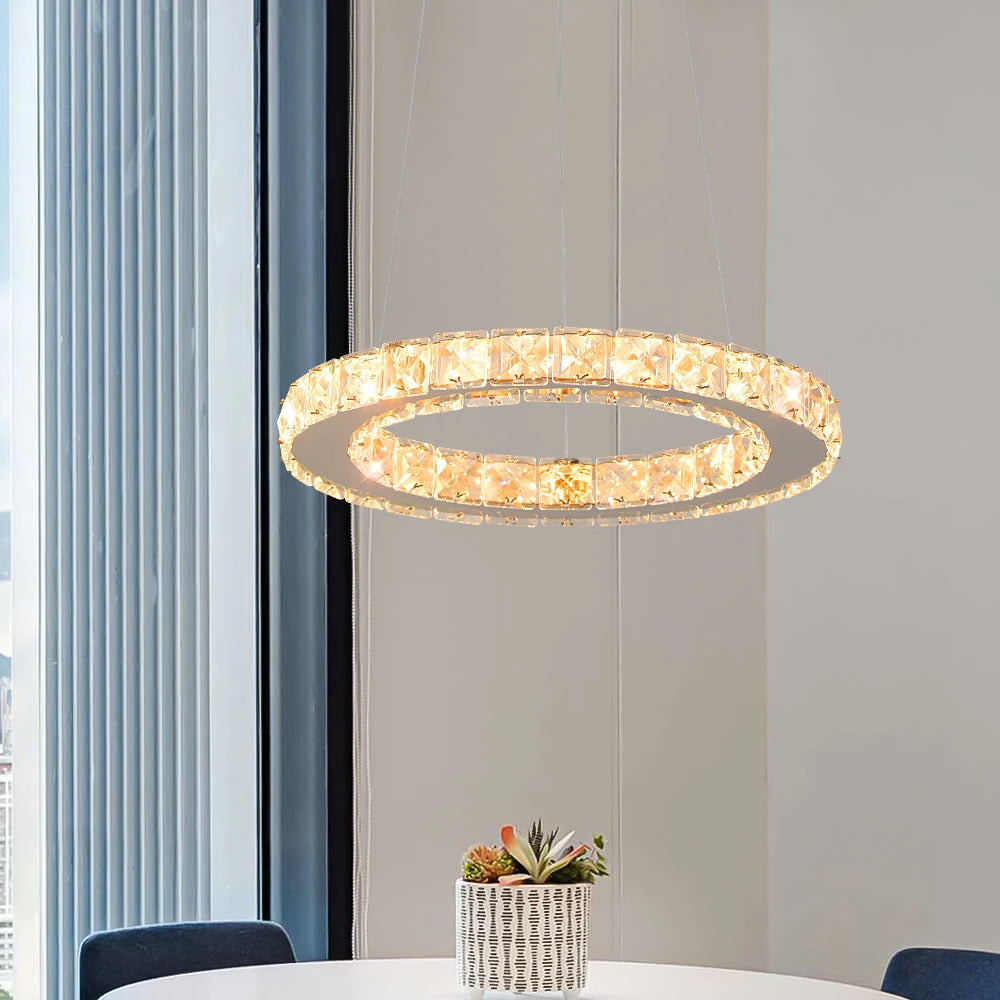 Modern Rings LED Crystal Chandelier