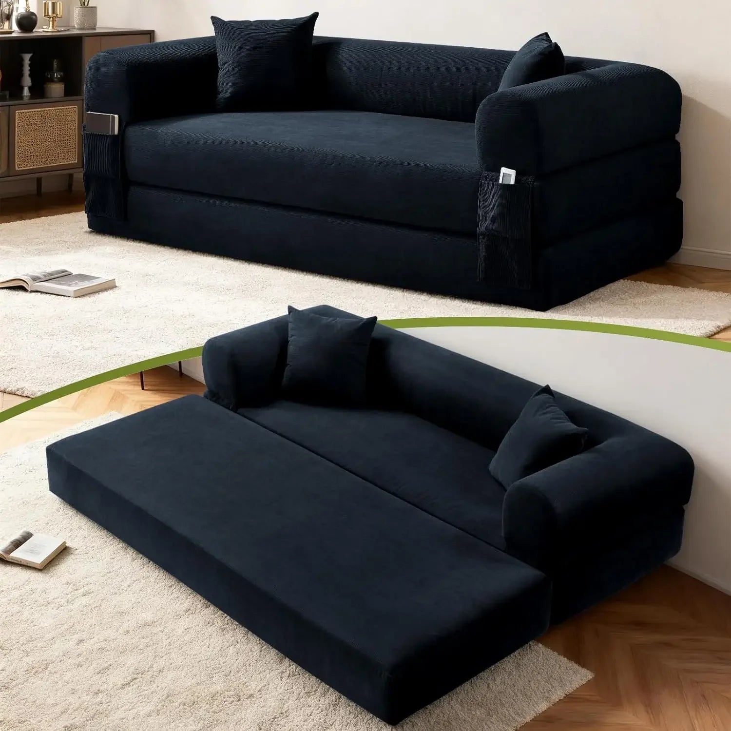 80" Corduroy Queen Sleeper Sofa