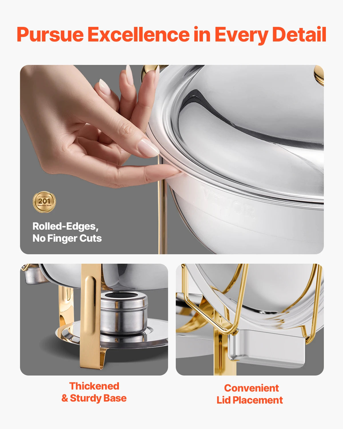 4 Pack Chafing Dish Buffet Set Stainless