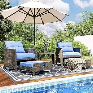 5-Piece Rattan Patio Set
