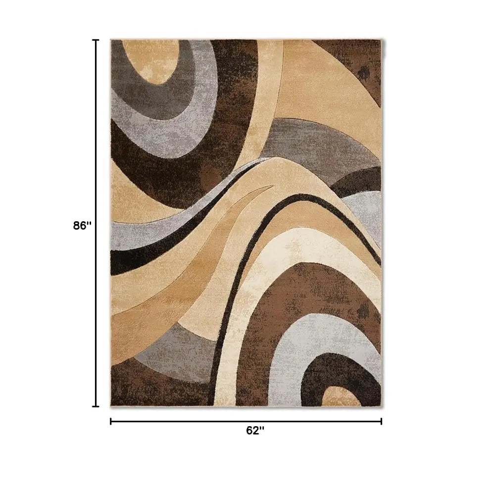 5'2"x7'2" Tribeca Modern Abstract Brown/Gray