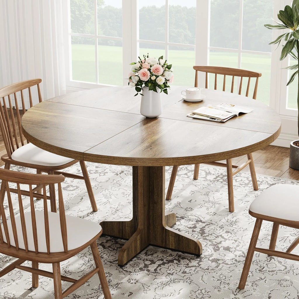 47" Round For 4 Wooden Pedestal