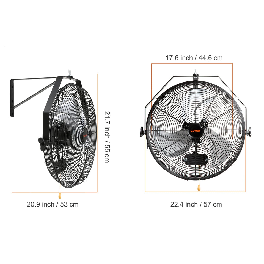 Wall Mount Fan High Velocity Waterproof Oscillating Industrial