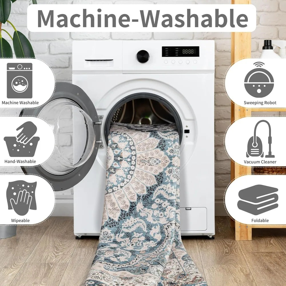 8x10 Vintage Washable Low Pile