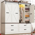 Farmhouse 4-Door Armoire w/Sliding Door