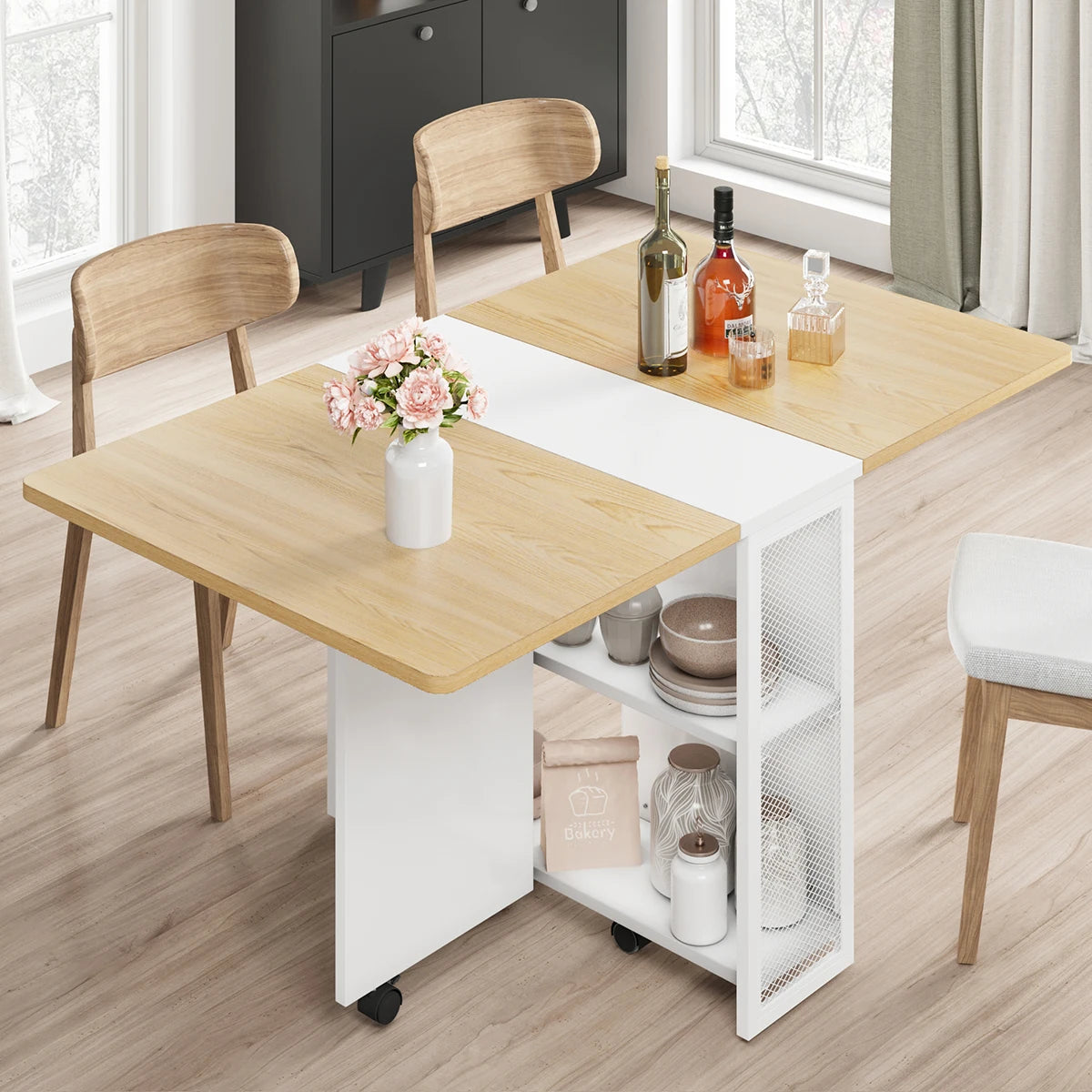 Folding Table w/6 Wheels 127 x 80 x 75 cm