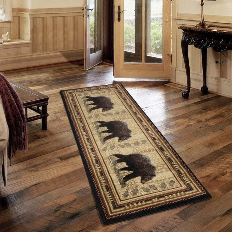 Black 7'3" x 10' 3" Lodge Area Rug