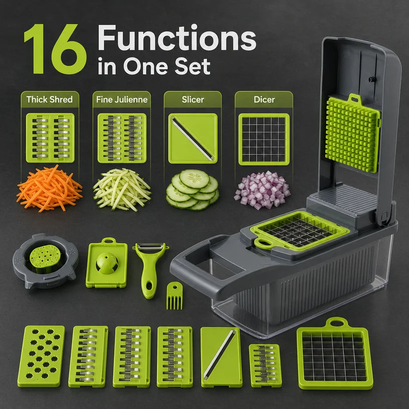 16-in-1 Vegetable Chopper Multi-Blade