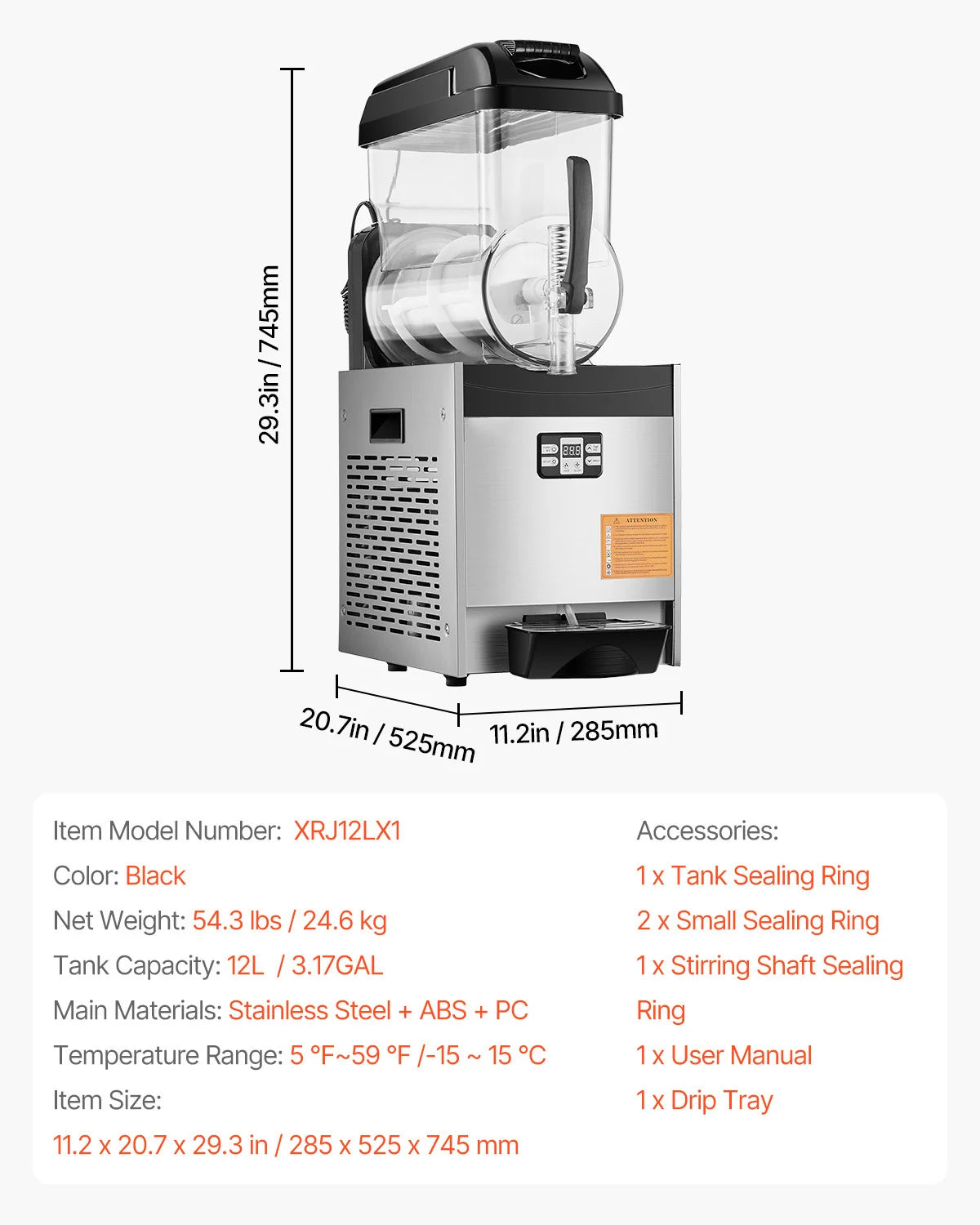 Commercial 3-36L Slushy Machine 1-3 Tanks Stainless