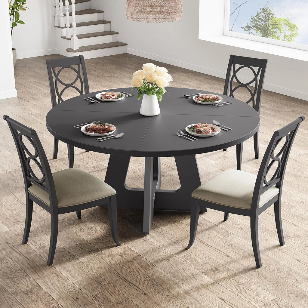 47" Round Large Wooden For 4 to 6 Farmhouse