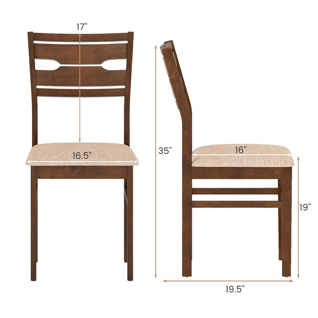 2 Rubber Wood Frame, Padded Seat
