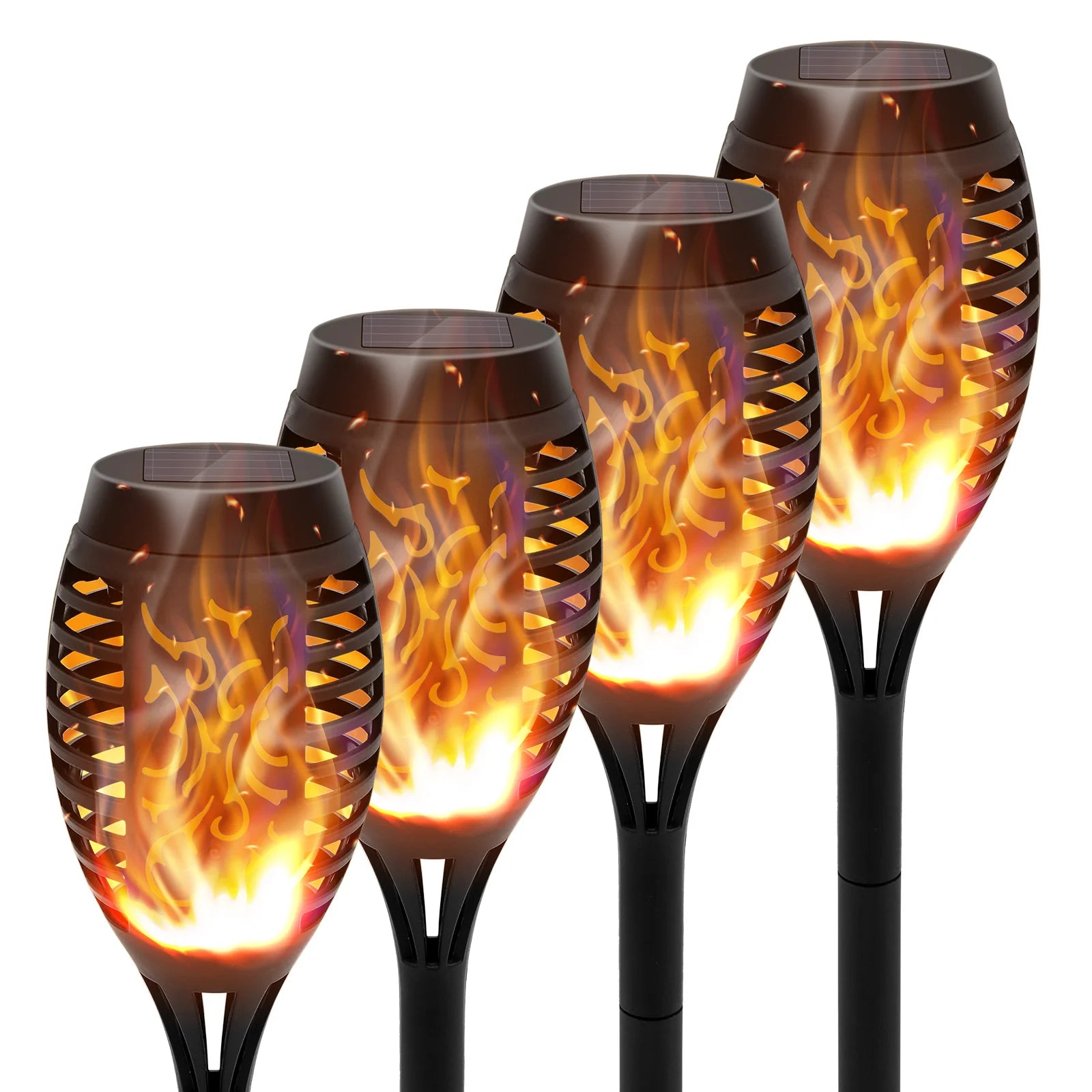 4/6/8/12 Solar Flame LED Torch Light