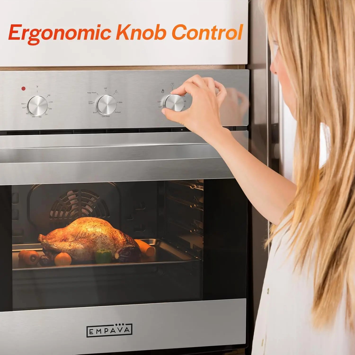 24' Electric Single Wall Oven 6 Cooking Functions