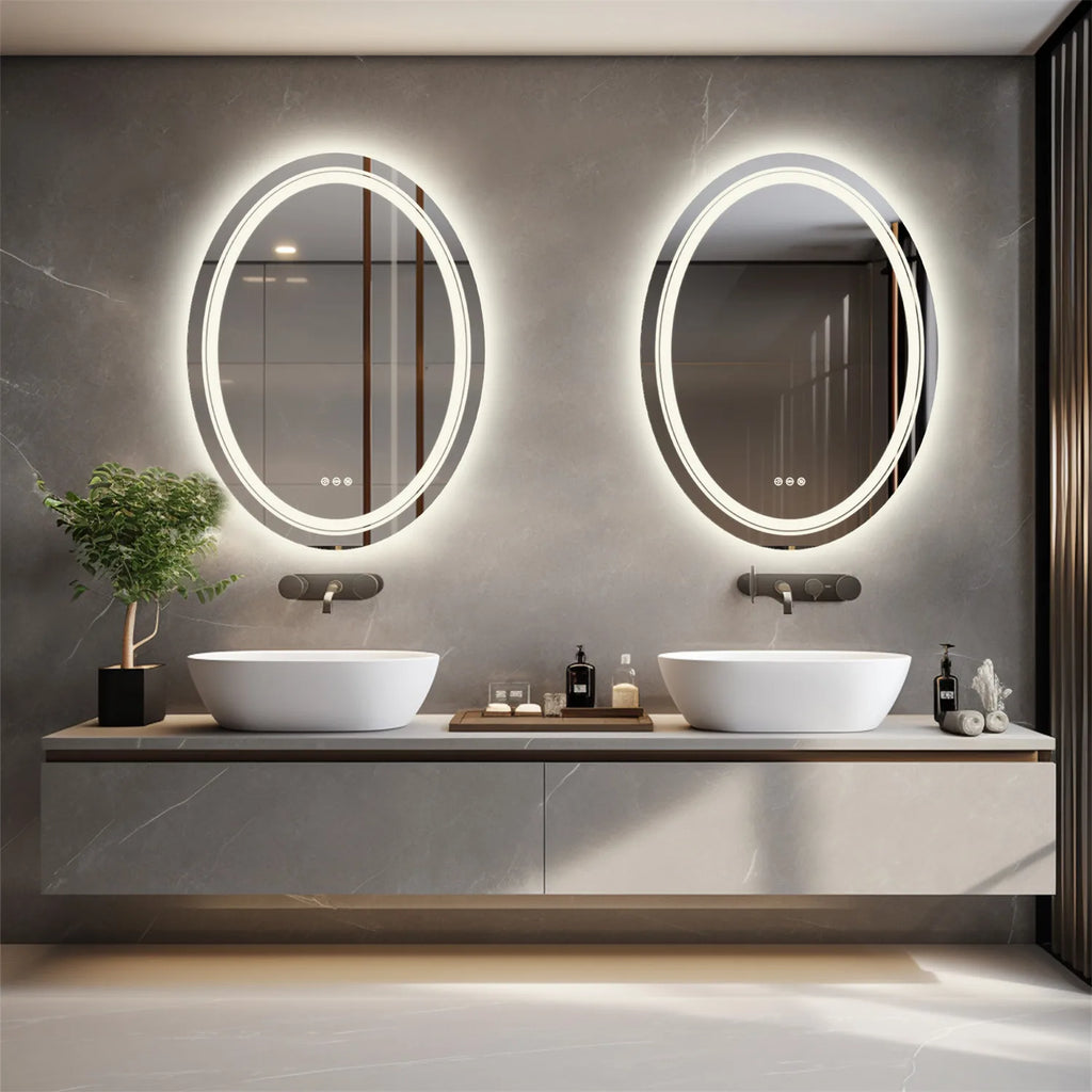 Oval LED Bathroom Mirror Dimmable