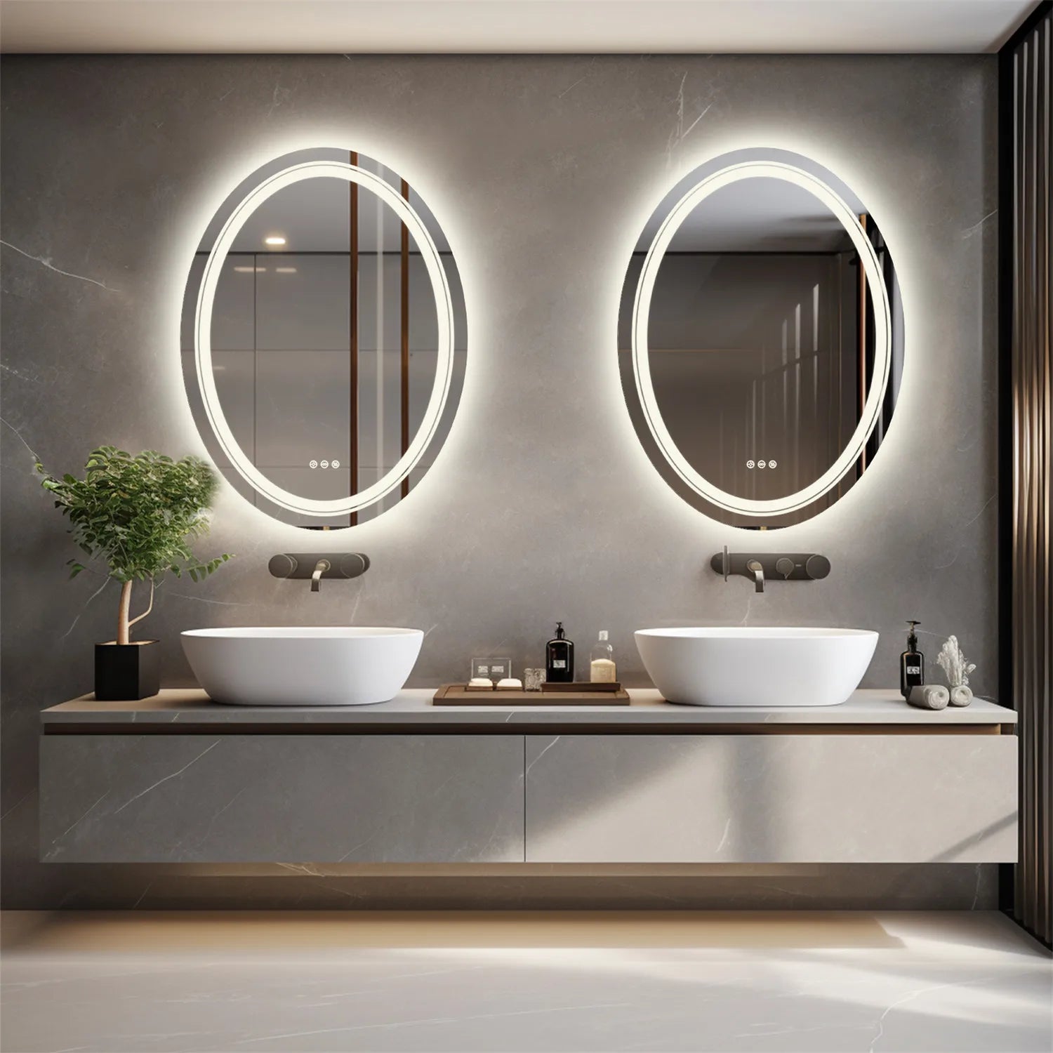 Oval LED Bathroom Mirror Dimmable