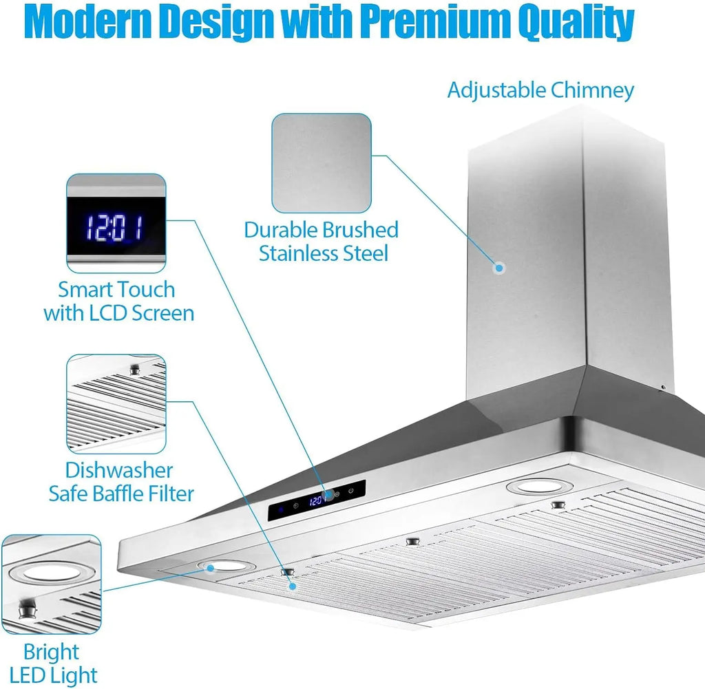 36" 700CFM Wall Mount Ducted/Ductless Stainless