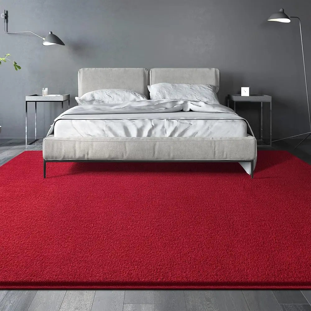 6x9 Red Shag Soft Thia Memory Foam