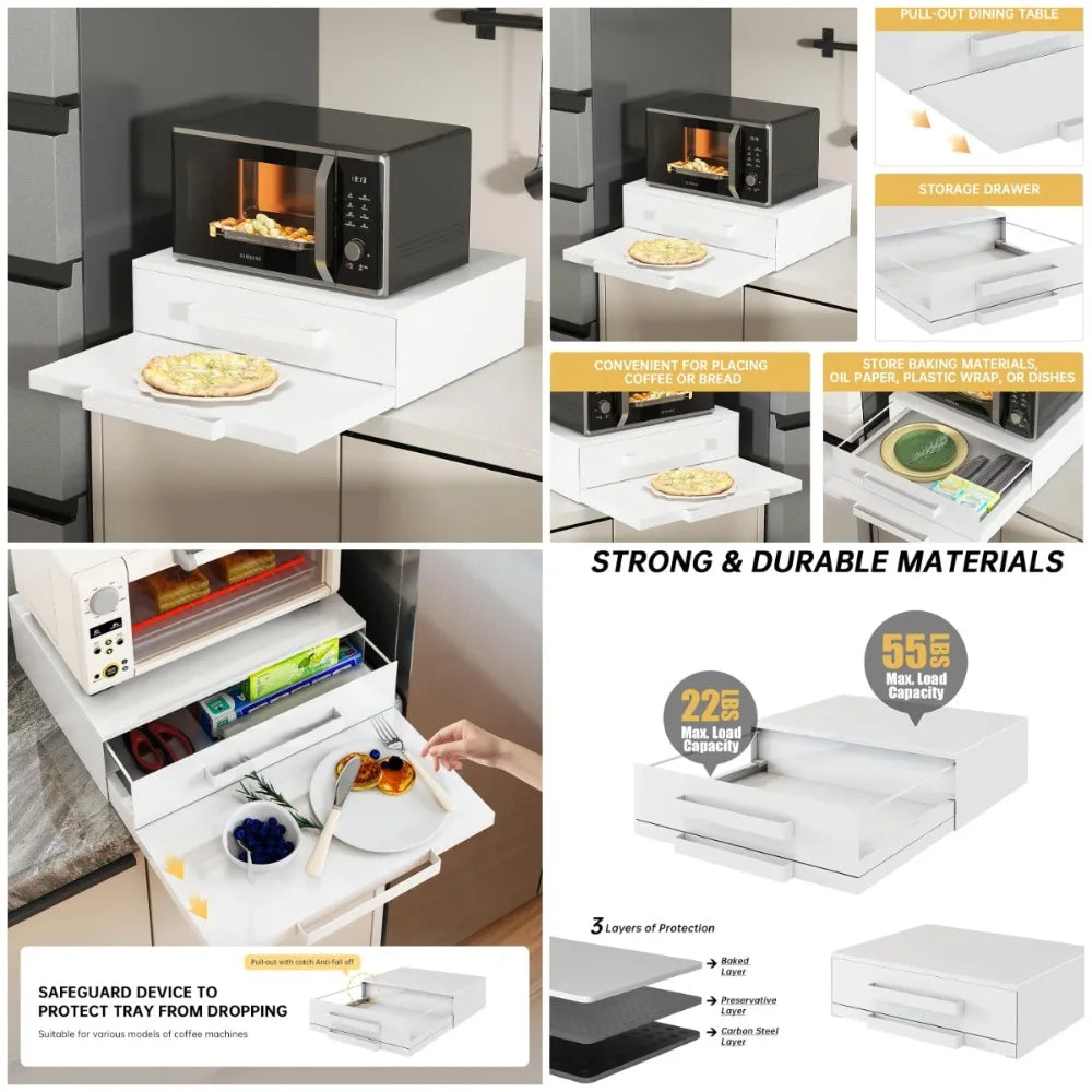 Cabinet Organizer W/Drawer/Countertop/MW Stand