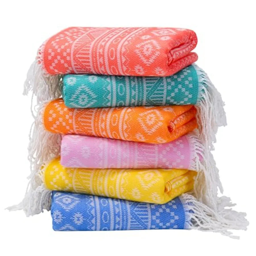6 Oversized Stripe Turkish Beach Towel 74"x38"