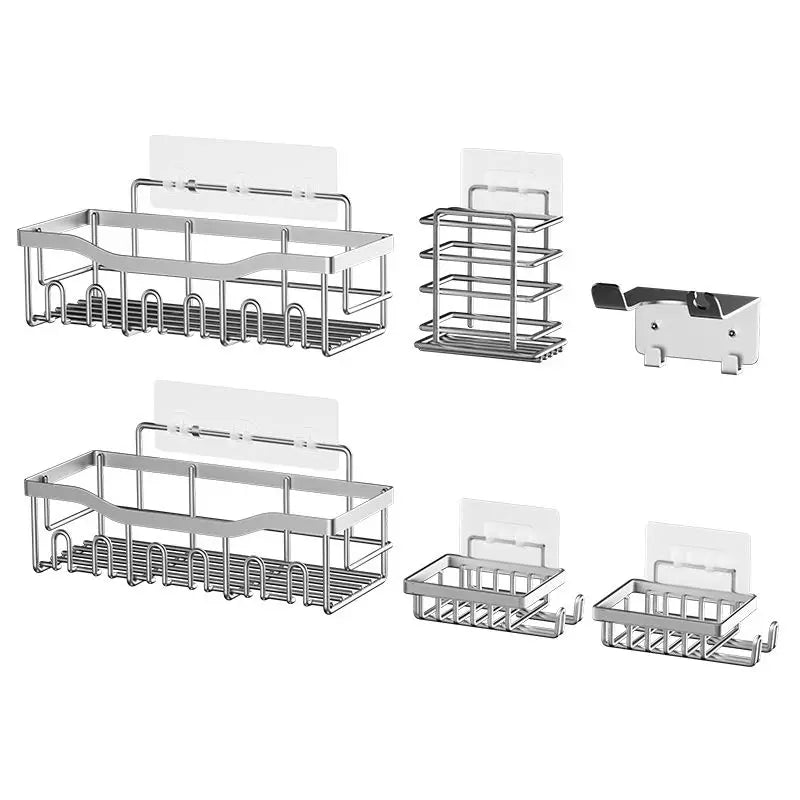 6pcs Stainless Steel Bathroom/Kitchen Shelves