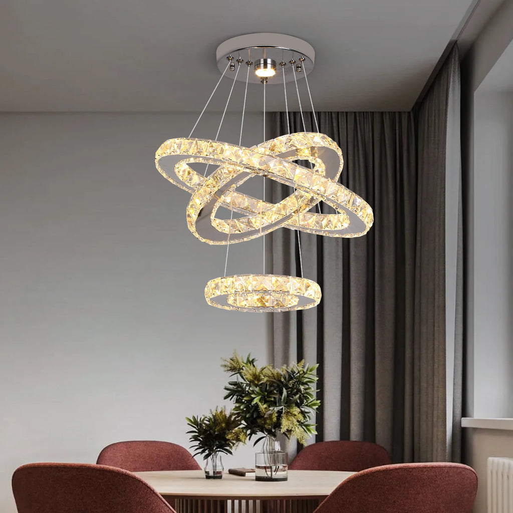 Modern Gold & Crystal Chandelier
