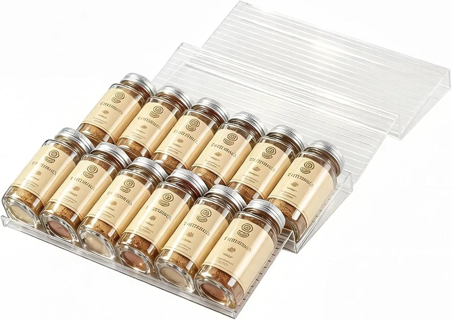 Clear Acrylic Spice Drawer Organize 4 Tier