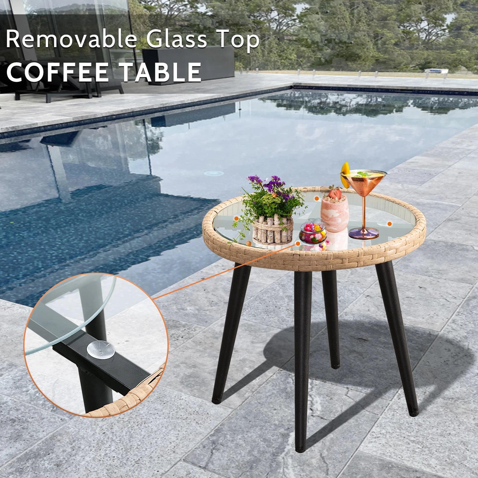 3-Piece Bistro Whicker Patio Set